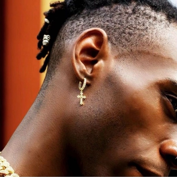 Cross Dangle Drop Earrings for Men Women,Punk Hip Hop Earrings - Picture 5 of 5